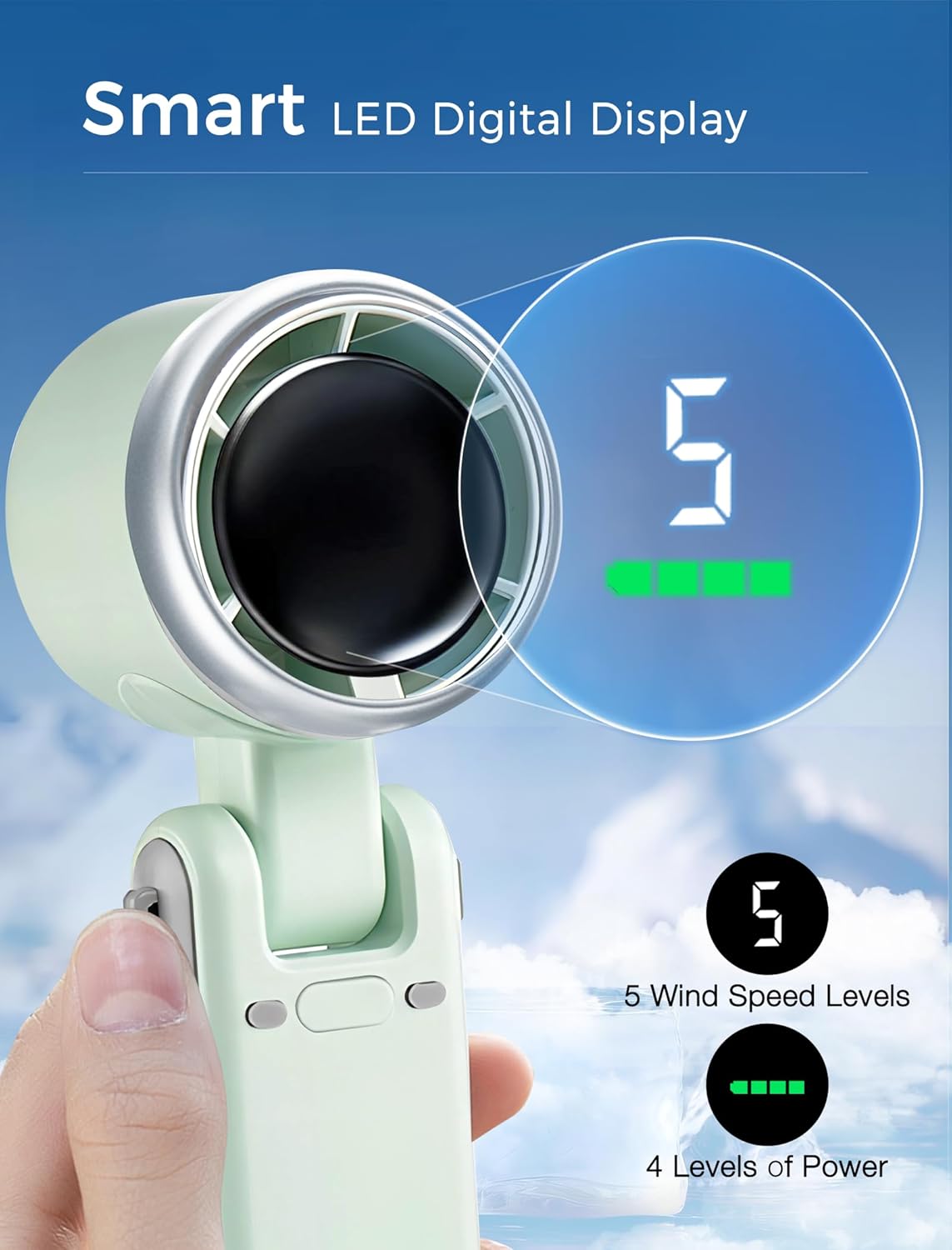 3-in-1 Mini Handheld Turbo Ventilator – Tisch-, Nacken- & tragbarer Kühlventilator (wiederaufladbar) | Karnz