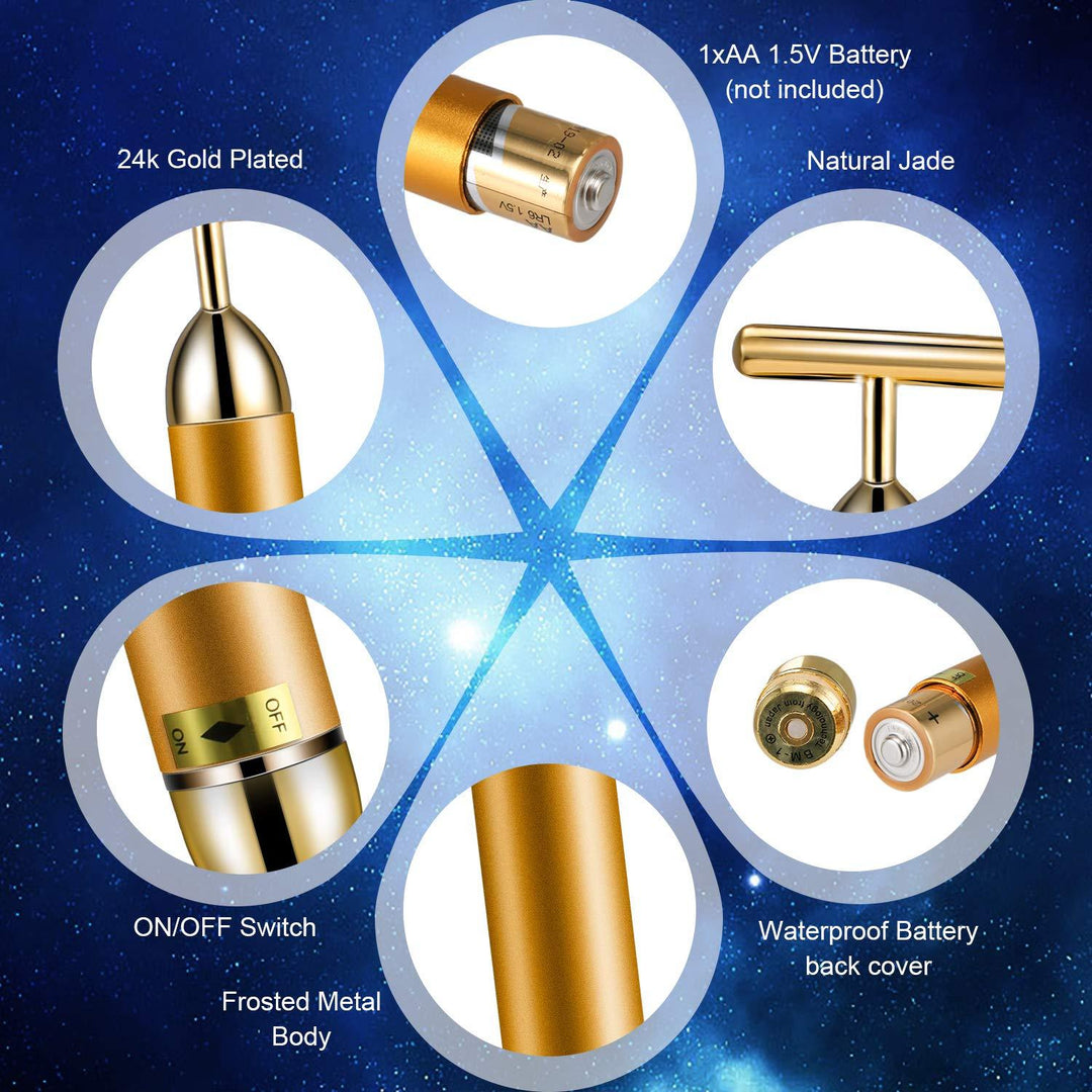 Gesicht T-Bar Gold-Massager | Karnz