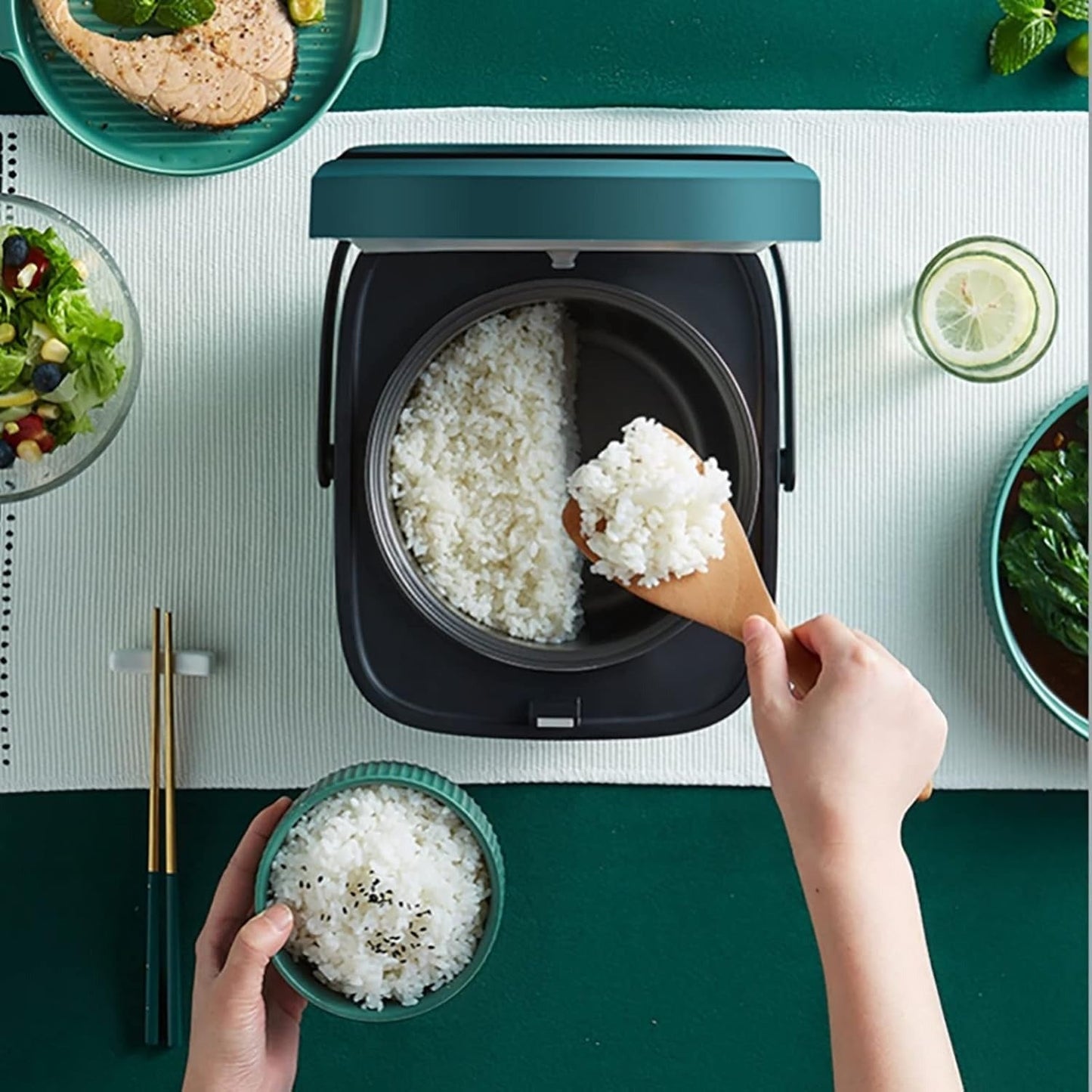 MiniChef 1,2L Reiskocher – Kompakter Multikocher mit Dampfgarfunktion und Ein-Knopf-Steuerung | Karnz