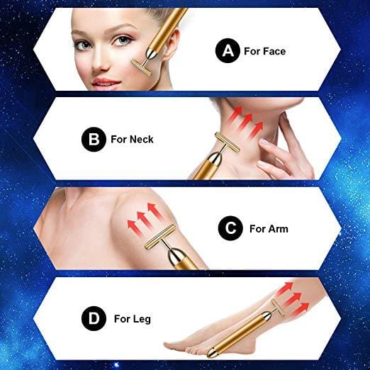 Gesicht T-Bar Gold-Massager | Karnz