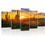 Set aus 5 Wandbildern mit Wüsten-Sonnenuntergangsmotiven