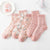 5 Paar Socken im Vintage-Stil mit Blumenstickerei