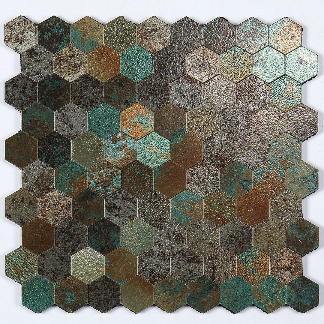 Modern Tile-Abziehen & Aufkleben Metall Mosaik Fliese Hexagon Abziehen & Aufkleben U-Bahn Fliese