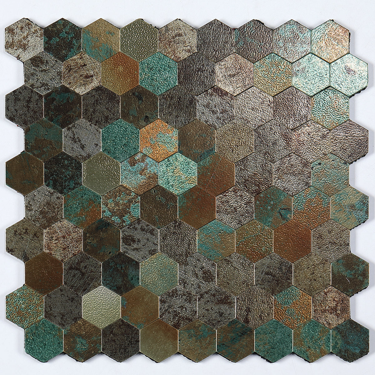 Modern Tile-Abziehen & Aufkleben Metall Mosaik Fliese Hexagon Abziehen & Aufkleben U-Bahn Fliese