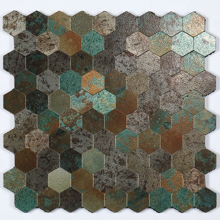 Modern Tile-Abziehen & Aufkleben Metall Mosaik Fliese Hexagon Abziehen & Aufkleben U-Bahn Fliese