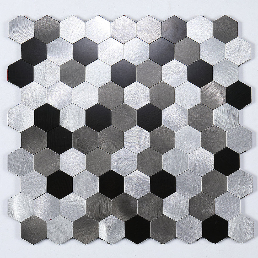 Modern Tile-Abziehen & Aufkleben Metall Mosaik Fliese Hexagon Abziehen & Aufkleben U-Bahn Fliese