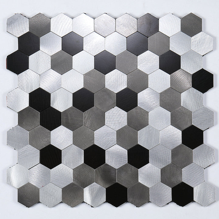 Modern Tile-Abziehen & Aufkleben Metall Mosaik Fliese Hexagon Abziehen & Aufkleben U-Bahn Fliese