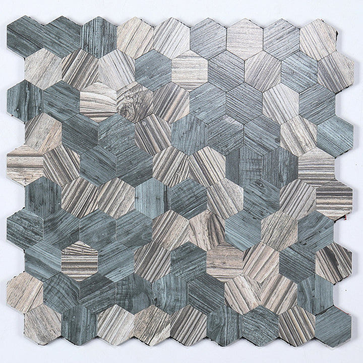 Modern Tile-Abziehen & Aufkleben Metall Mosaik Fliese Hexagon Abziehen & Aufkleben U-Bahn Fliese
