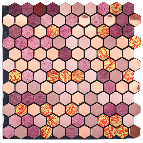 Modern Tile-Abziehen & Aufkleben Metall Mosaik Fliese Hexagon Abziehen & Aufkleben U-Bahn Fliese