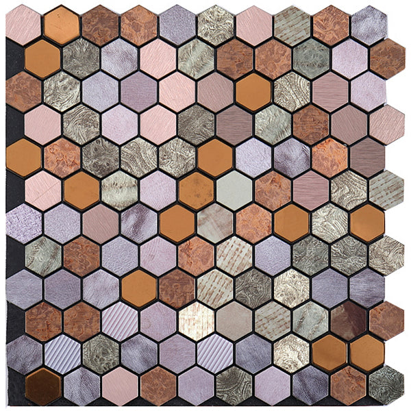 Modern Tile-Abziehen & Aufkleben Metall Mosaik Fliese Hexagon Abziehen & Aufkleben U-Bahn Fliese