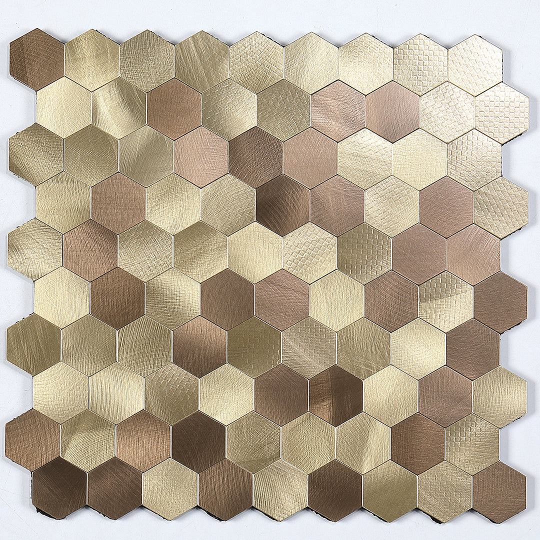 Modern Tile-Abziehen & Aufkleben Metall Mosaik Fliese Hexagon Abziehen & Aufkleben U-Bahn Fliese