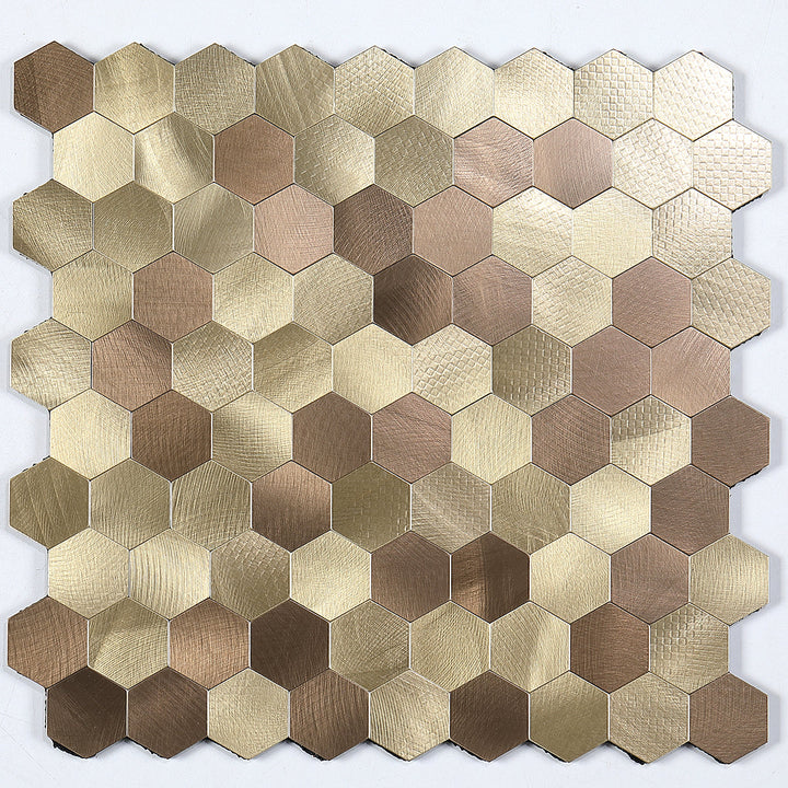 Modern Tile-Abziehen & Aufkleben Metall Mosaik Fliese Hexagon Abziehen & Aufkleben U-Bahn Fliese