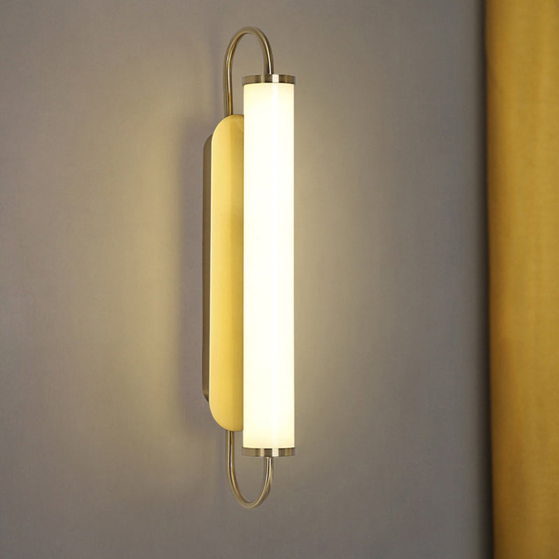 Arc Rechteck Metall Wand Sconce Post-Moderne LED Gold Wandmontage Leuchte mit Röhren-Acrylschirm | Karnz