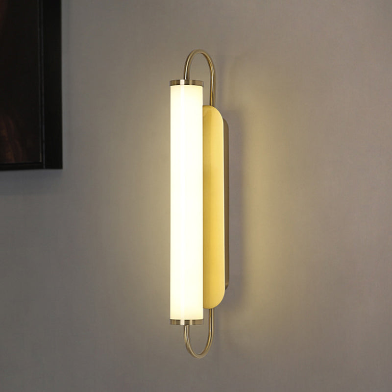 Arc Rechteck Metall Wand Sconce Post-Moderne LED Gold Wandmontage Leuchte mit Röhren-Acrylschirm | Karnz