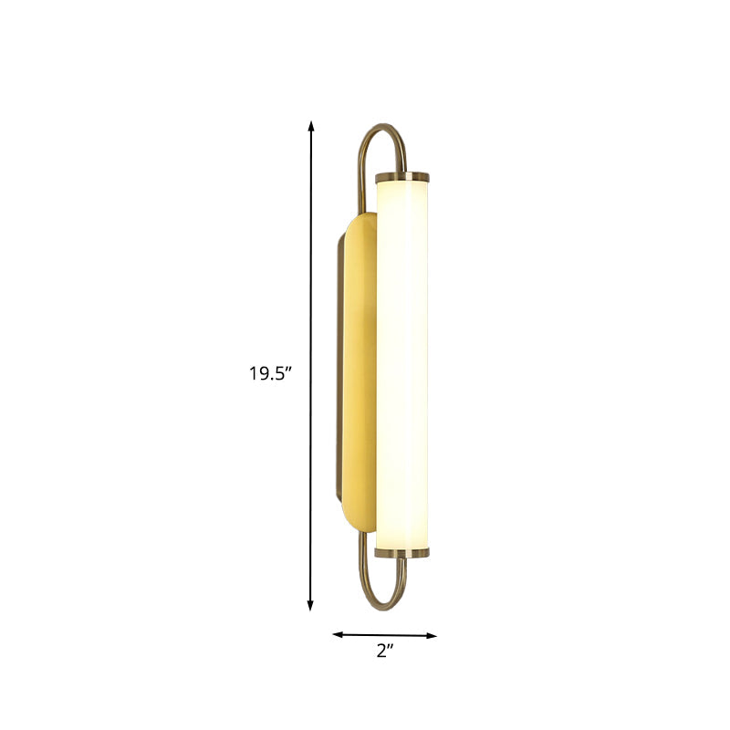 Arc Rechteck Metall Wand Sconce Post-Moderne LED Gold Wandmontage Leuchte mit Röhren-Acrylschirm | Karnz