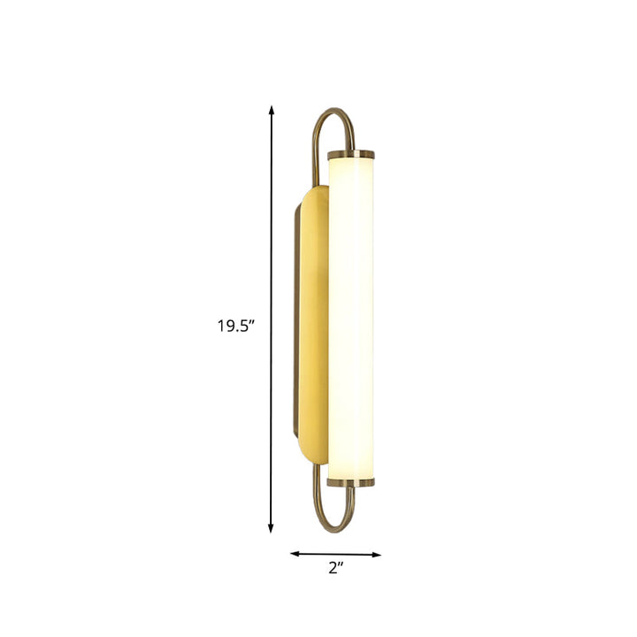 Arc Rechteck Metall Wand Sconce Post-Moderne LED Gold Wandmontage Leuchte mit Röhren-Acrylschirm | Karnz