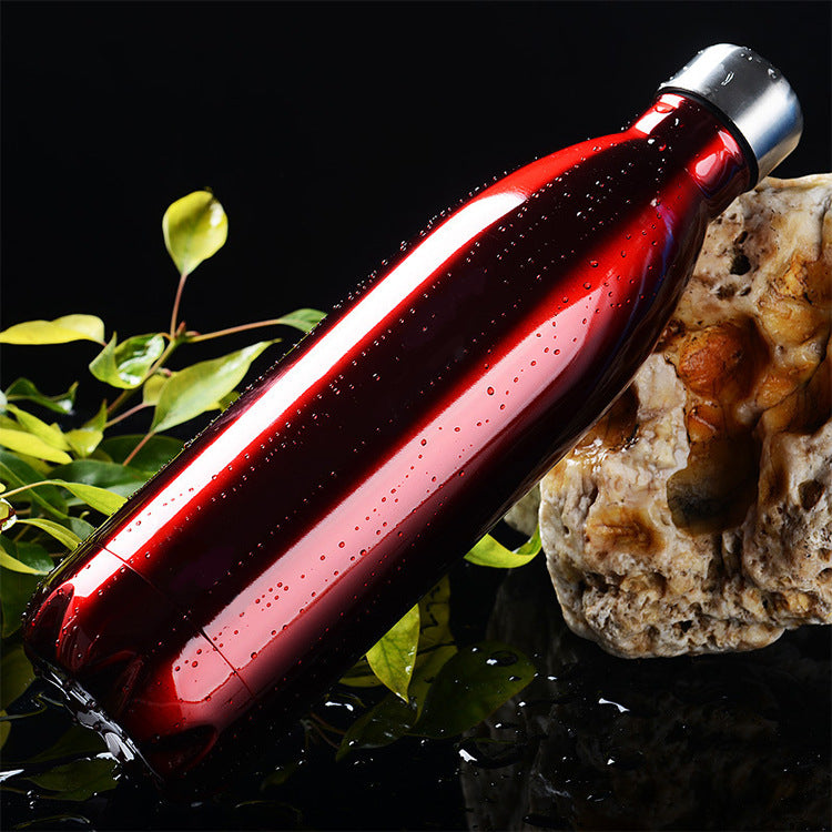 Damen Isolierte Edelstahl-Trinkflasche mit Holzoptik Karnz