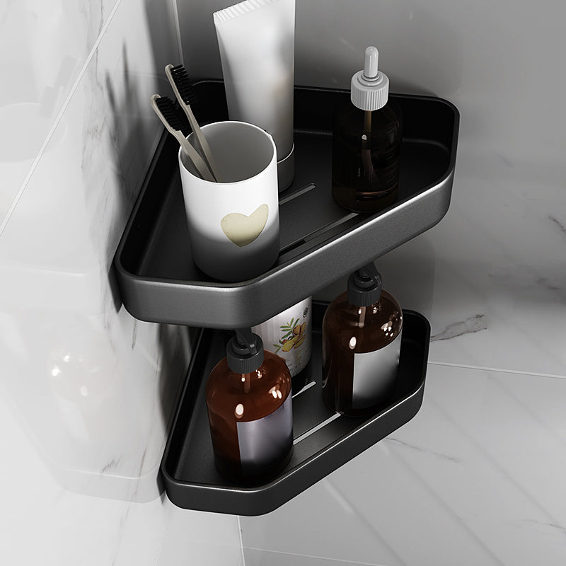 Matt schwarze Badezimmerzubehörset Modern anti-rust 1/2/3-teiliges Badezimmerregal