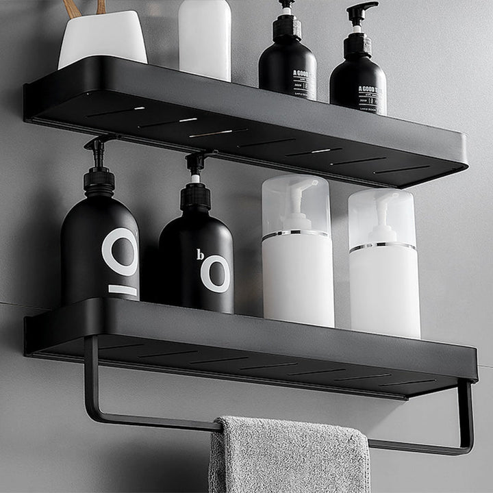 Matt Schwarz Badezimmer Set Modern 1/2 - Stück Edelstahl Badregal