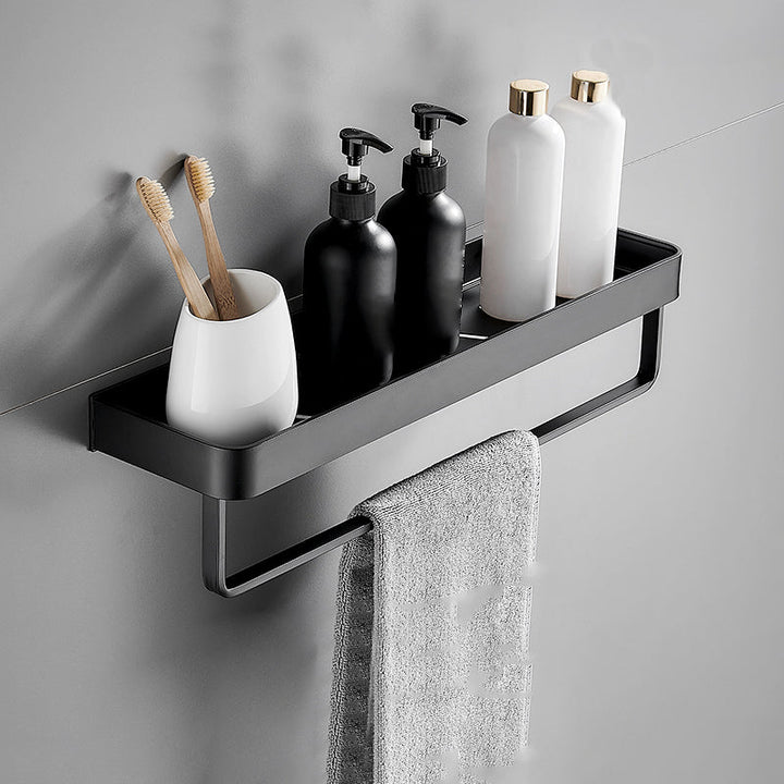 Matt Schwarz Badezimmer Set Modern 1/2 - Stück Edelstahl Badregal