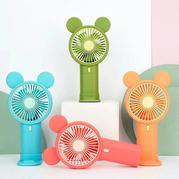 Mini wiederaufladbarer Cartoon Ventilator mit Telefonhalterbasis | Karnz