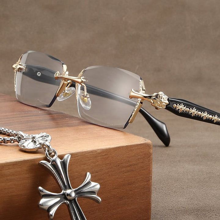 Anti-Blaulicht-Brille für Alterssichtigkeit, HD-Randlose Brille