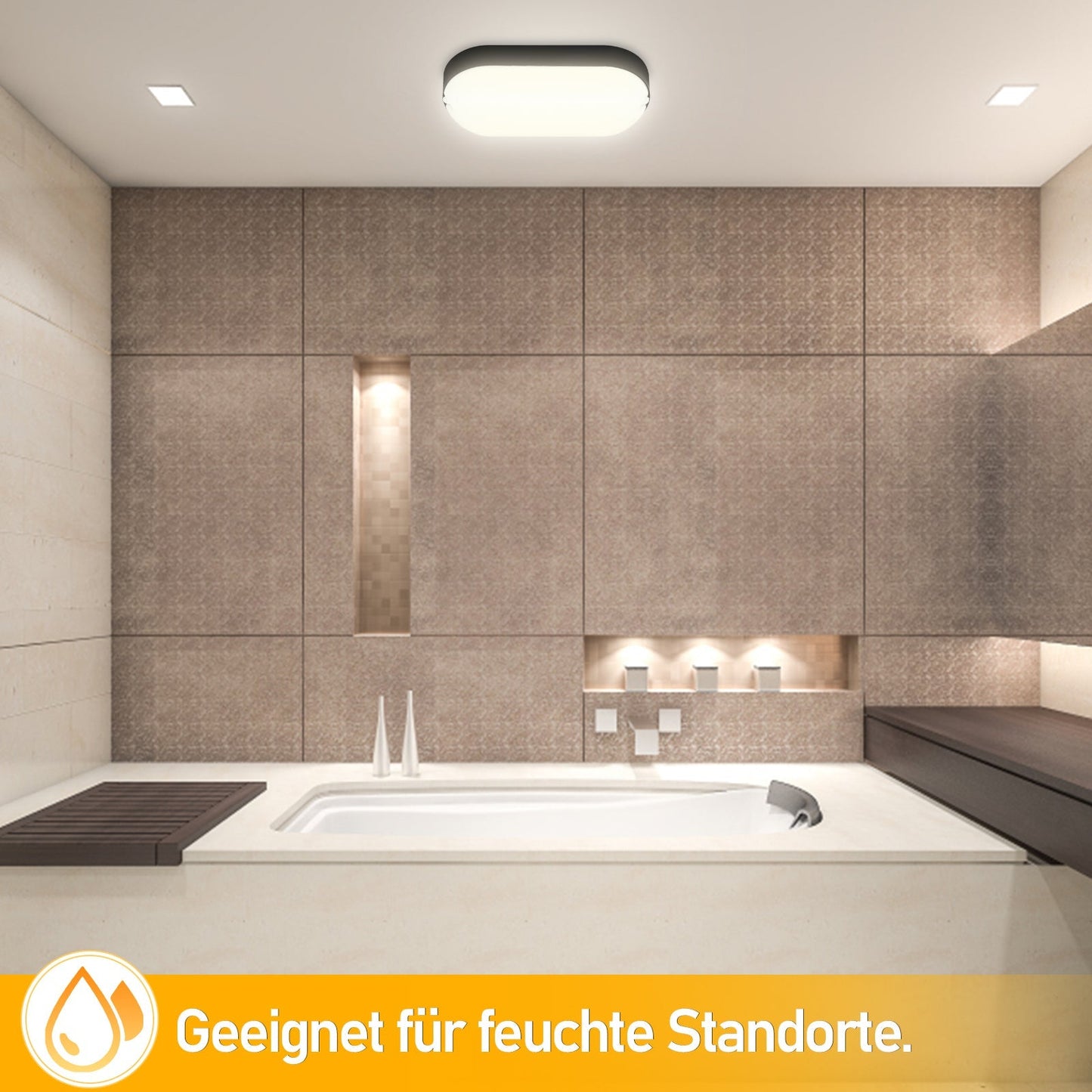 15W LED Feuchtraumleuchte IP54 2 Stück | Karnz