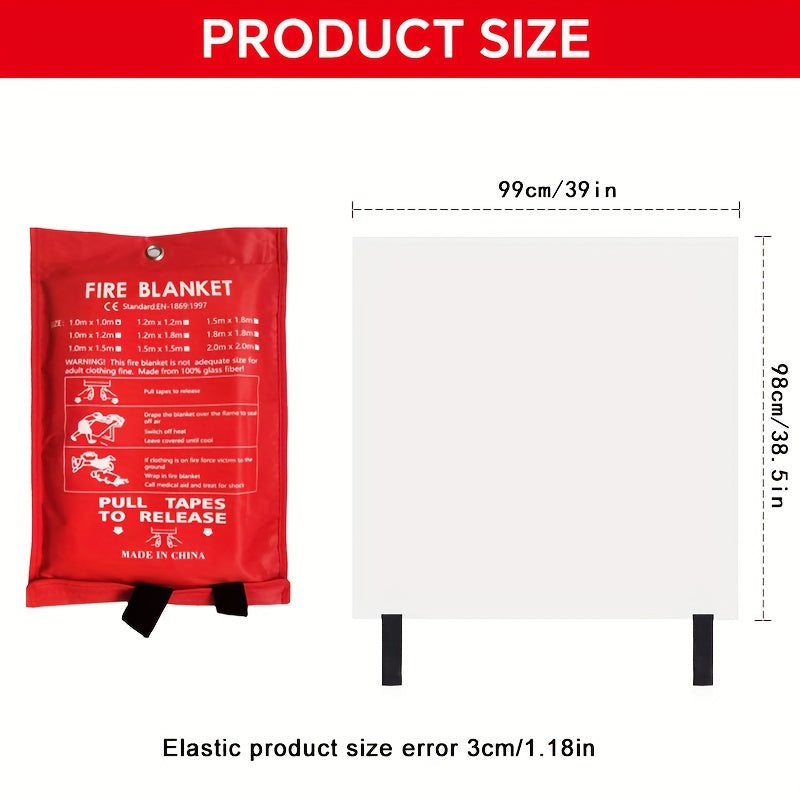 Feuerfestes Fiberglas-Feuerdecke – Kompakte Sicherheitsdecke für Zuhause, Küche und Auto | Karnz