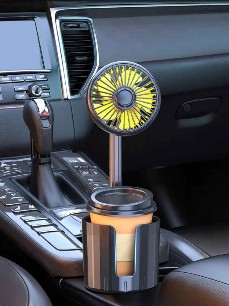 2-in-1 Auto Becherhalter Ventilator mit einstellbarer Kühlung und USB-Ladung | Karnz