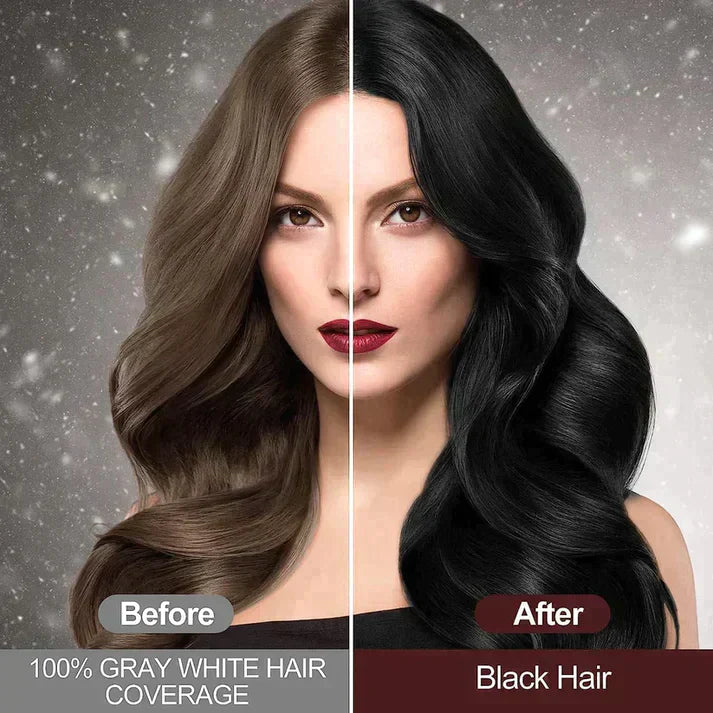 Karnz | Black Hair Dye Shampoo | 3-in-1 Ayurveda-Formel: Färben, Pflegen & Reinigen | Natürliche Grauhaarabdeckung in 5 Minuten | Ammoniakfrei & Schonend