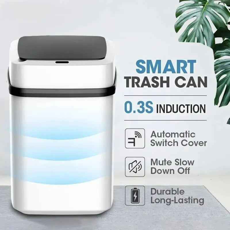 Küchenmüllbehälter 13L Badezimmer Touch-Mülleimer im Toiletten Smart Mülleimer Abfallbehälter Staubbehälter Smart Mülltonne Küche