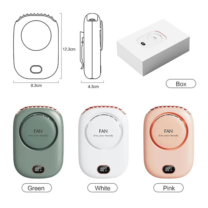 Tragbarer USB-wiederaufladbarer hängender Nacken-Mini-Ventilator | Karnz