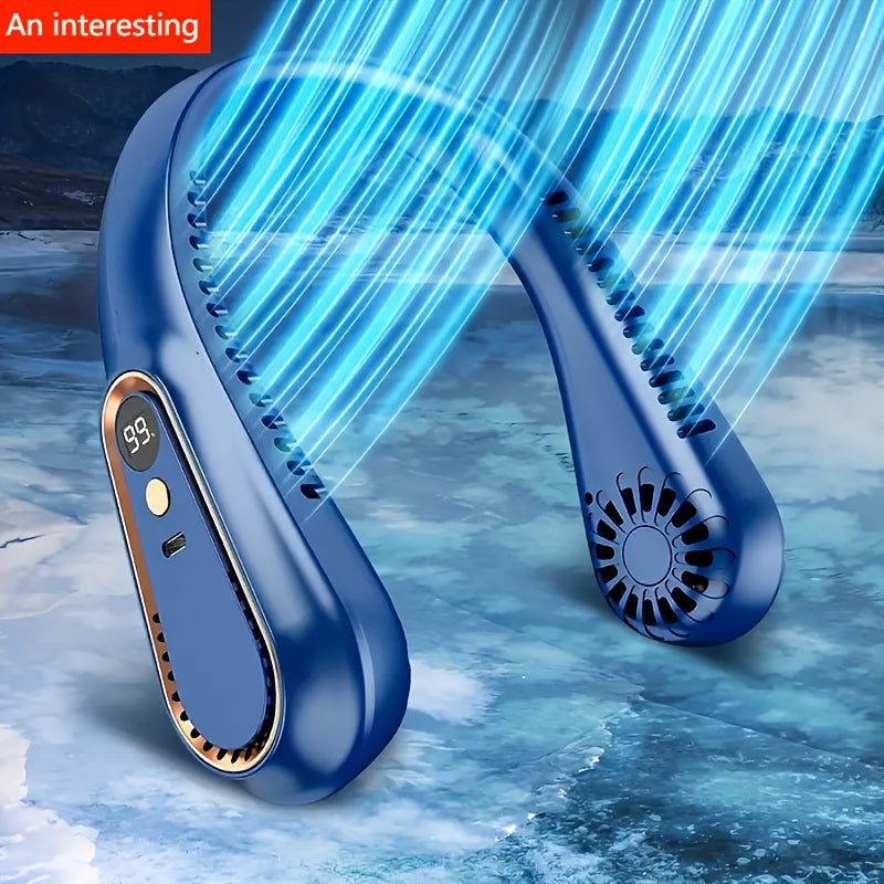 1pc Tragbarer USB-Kühler Ventilator mit 5 Geschwindigkeiten und digitaler Anzeige - Superstarke Technologie und bladeless Design für den Außenbereich | Karnz