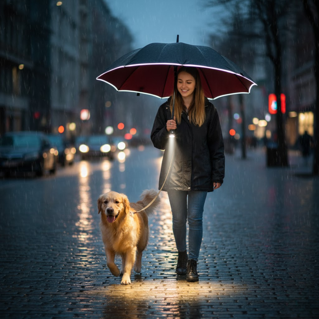 StormShield LED-Regenschirm mit Automatik | Karnz