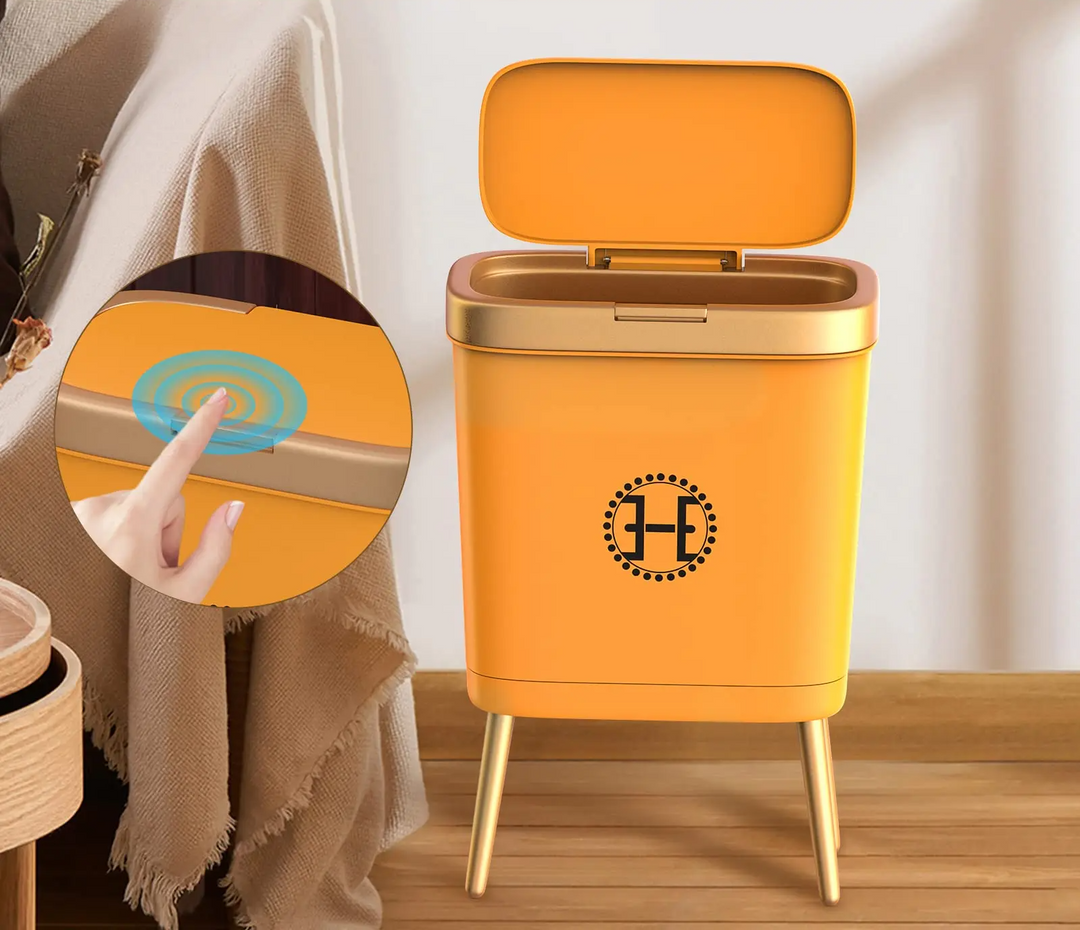 GoldenSlim Moderner Mülleimer mit Deckel Karnz
