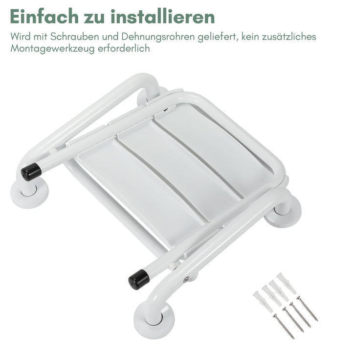 Duschklappsitz Klappbar mit Armlehnen Wandmontage | Karnz