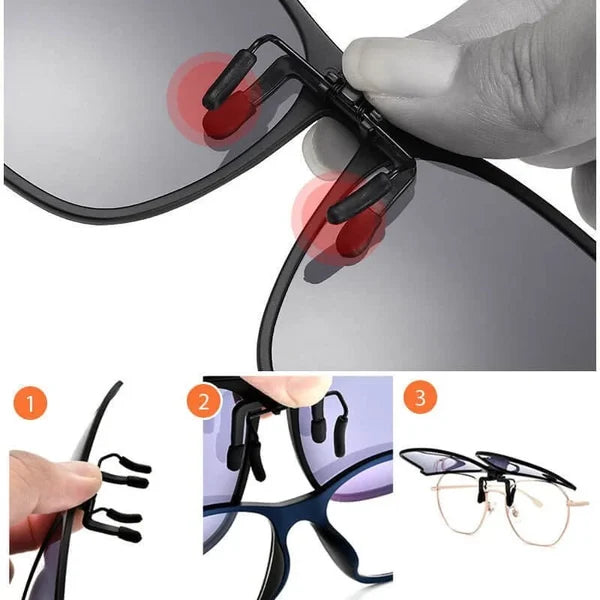 OogZeker Clip Sonnenbrillen – Leichte polarisierte UV400 Clip-ons für Brillenträger | Karnz