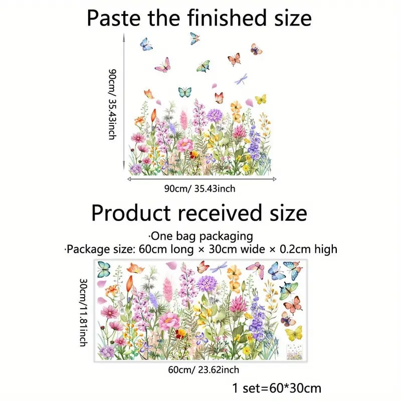 Karnz | 💐 Buntes Blumengeschenk Fensteraufkleber 🖼️ (Entfernbare ohne Rückstände)