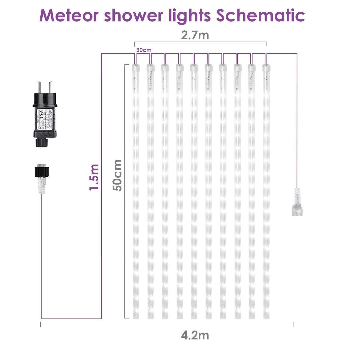 LED Meteorschauer Lichterkette 360 LEDs IP44 | Karnz