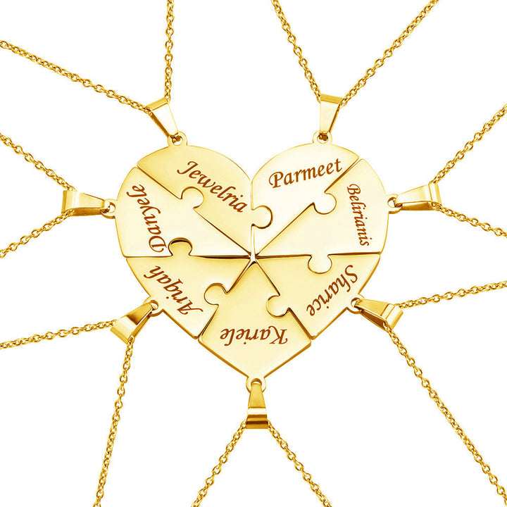 Karnz | Personalisierte Familienherz-Puzzle-Halskette