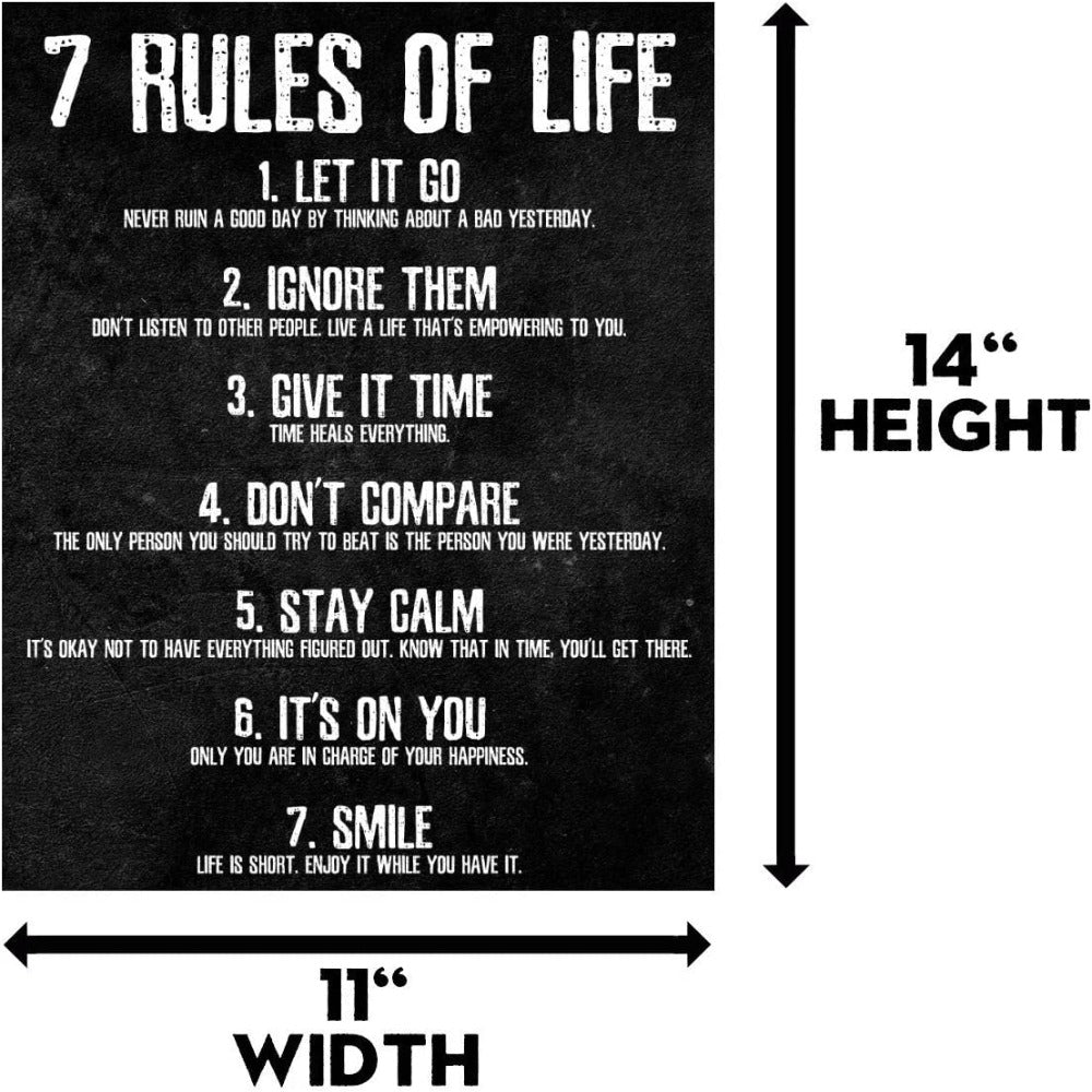 7 Regeln des Lebens Motivationsposter