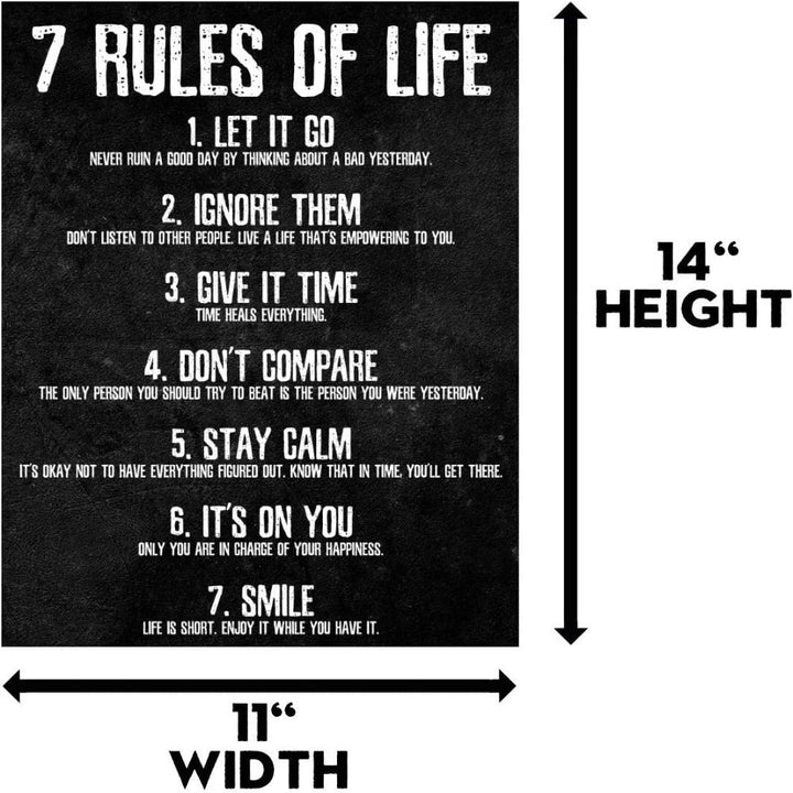 7 Regeln des Lebens Motivationsposter