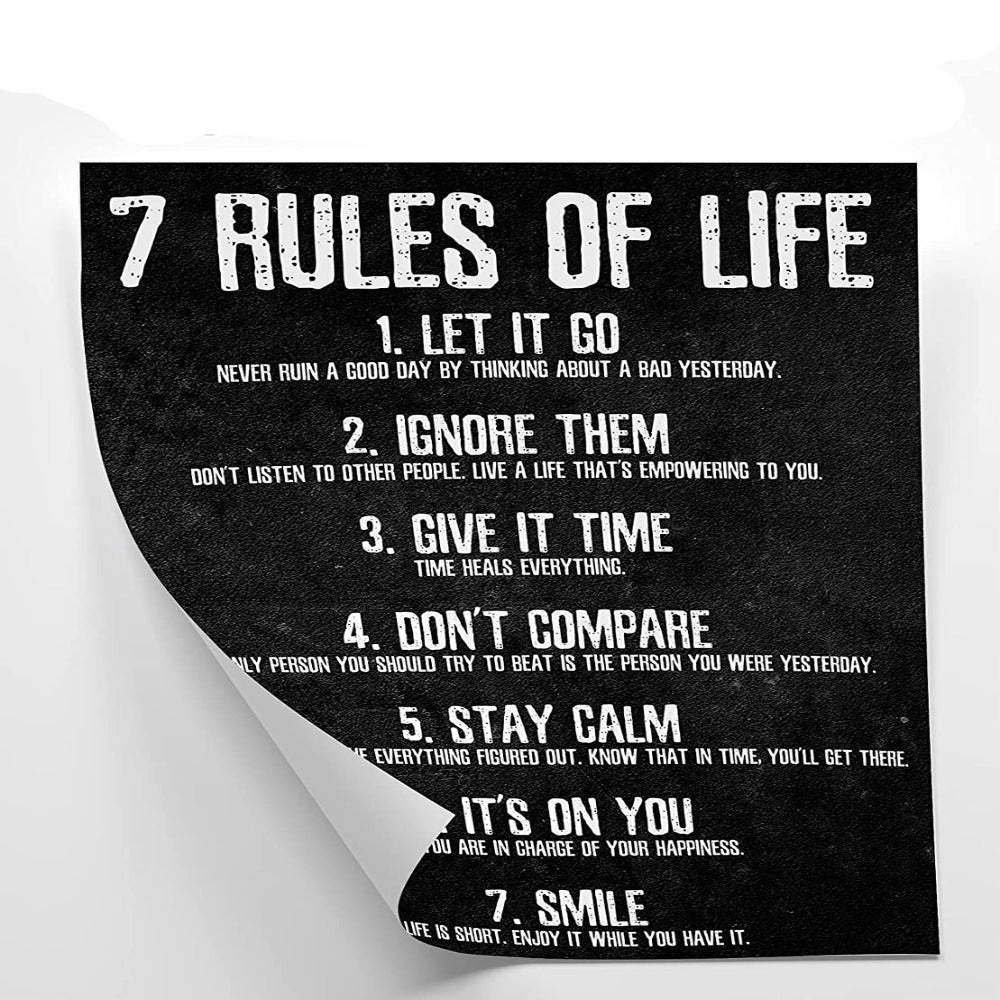 7 Regeln des Lebens Motivationsposter