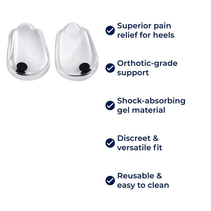 HeelGuard | Silikon-Gel-Fersenkissen – Fersenschmerzlinderung – Gepolsterte Polsterung – Orthopädische Unterstützung für täglichen Komfort Karnz