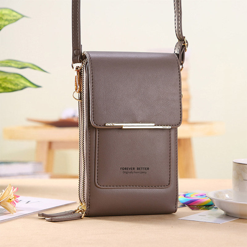 Anti-Diebstahl-Ledertasche mit Touchscreen | Karnz