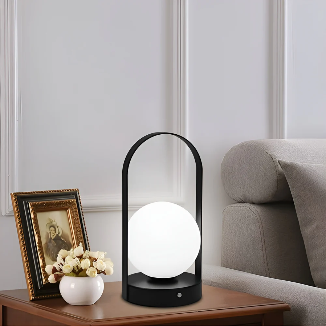AuraLicht Drahtlose Tischlampe – Wiederaufladbare & Edelstahl Design Lampe | Karnz