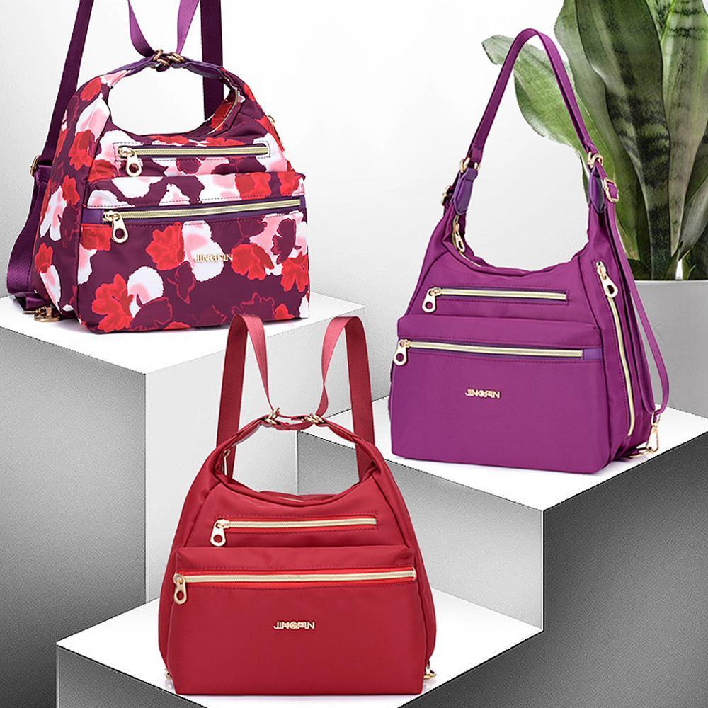 Tasche mit doppelten Reißverschlüsse, Rucksack, Handtasche und Umhängetasche | Karnz