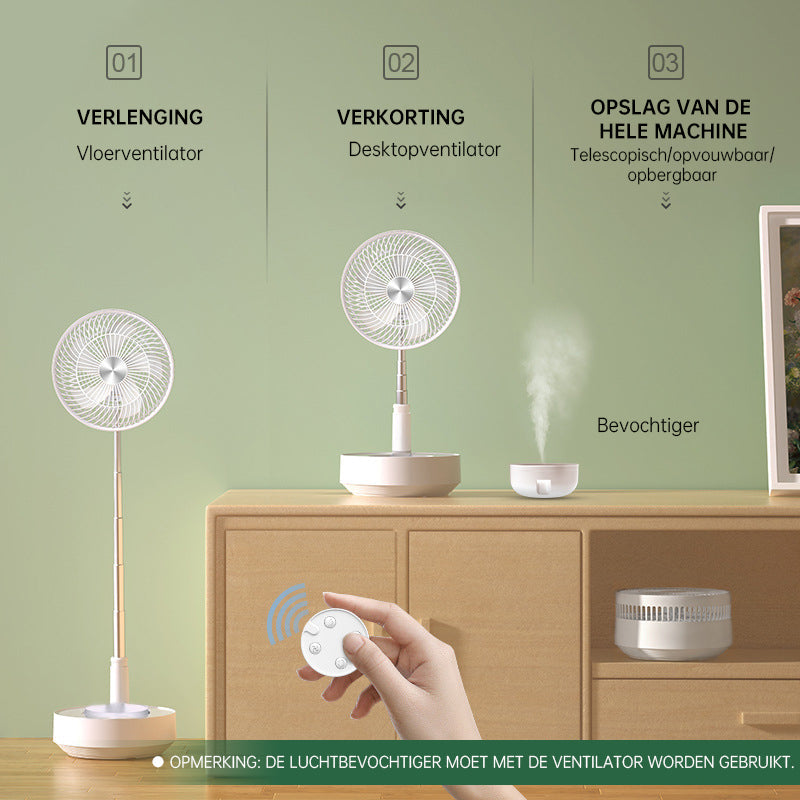 Portae Rechargeae Teleskope-Ventilator mit geräuscharmem Design und einstellbarer Höhe