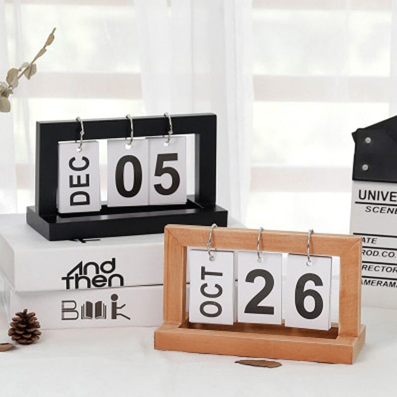 Niederländischer Teakholz-Schreibtischkalender | Karnz