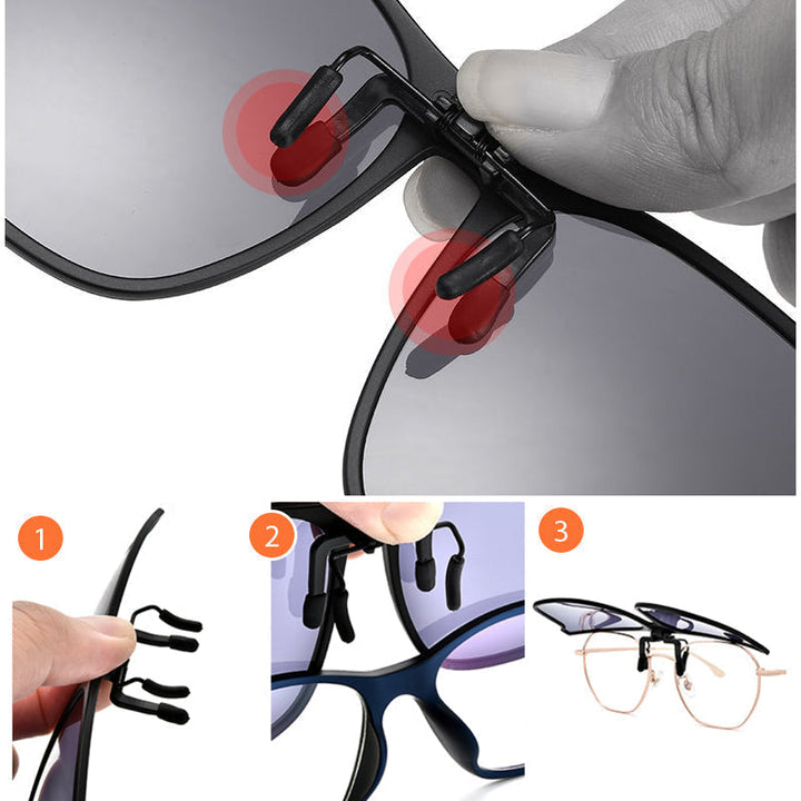 Karnz | Neue polarisierte Clip-on-Klappsonnenbrille